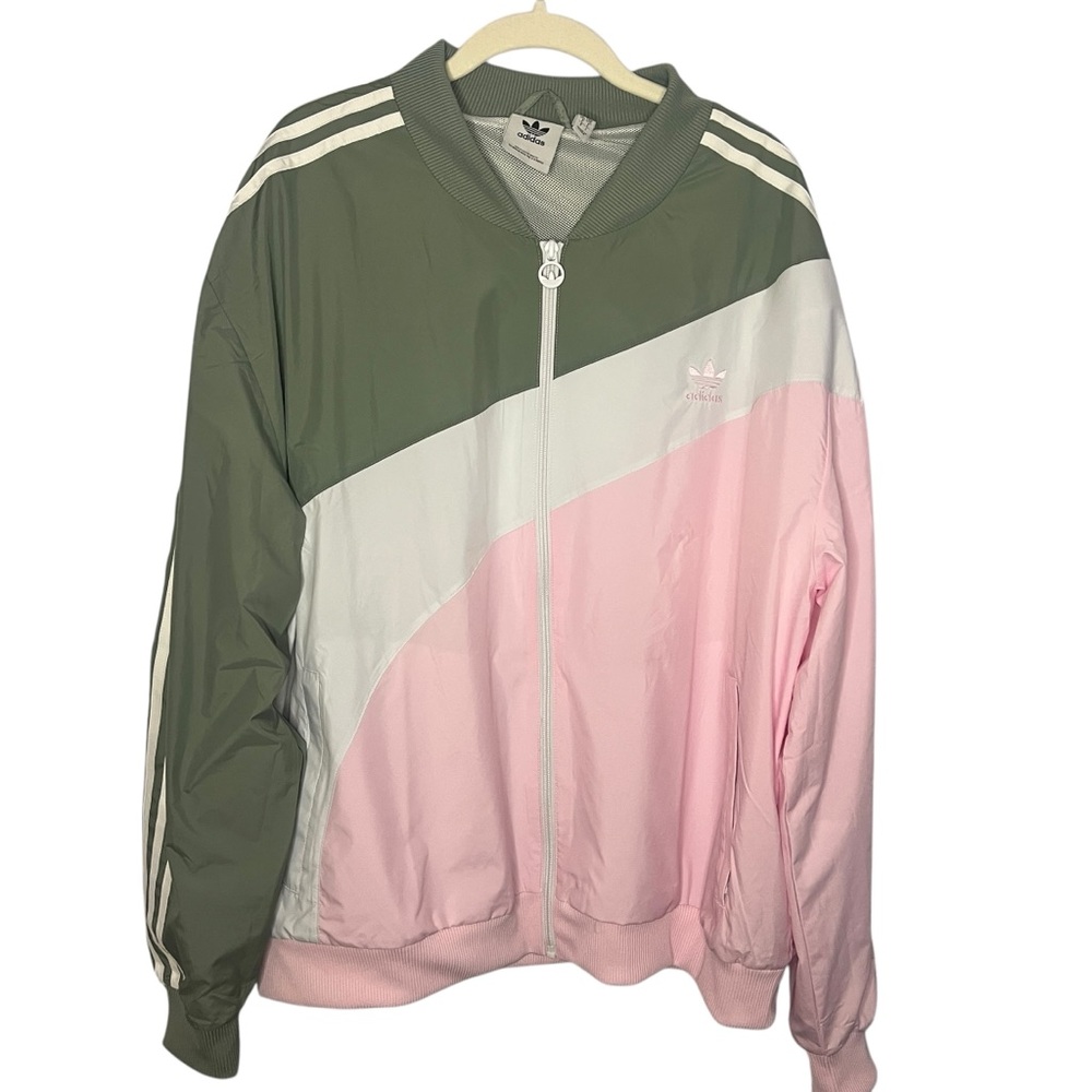 Adidas Originals Men’s Swirl Track Jacket Pink/Green/White Size L